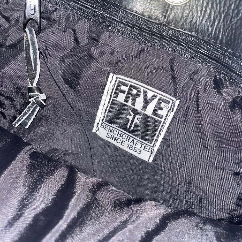 FRYE Black Leather Hobo Shoulder Bag Tote - Picture 4 of 8
